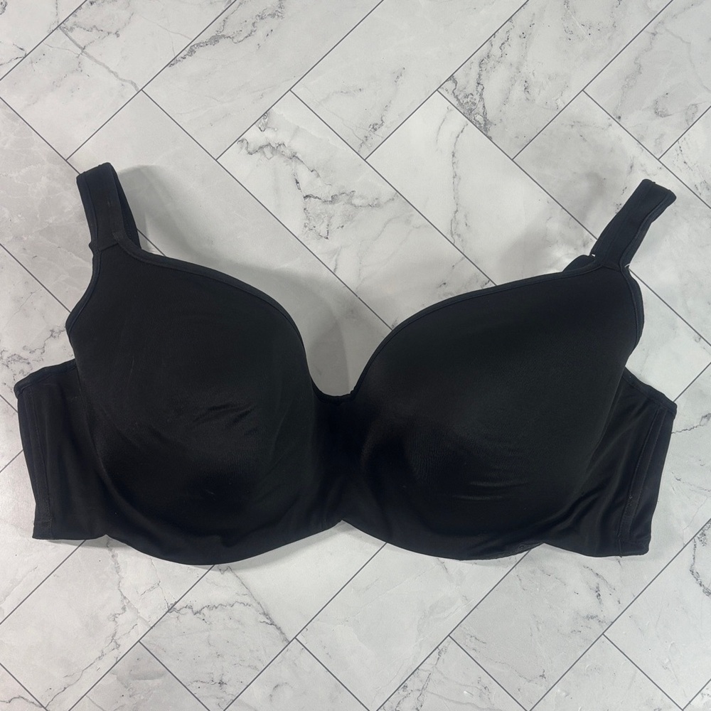 NWOT Cacique Lane Bryant Womens Balconette Bra Black Smooth UNDERWIRE 40DDD